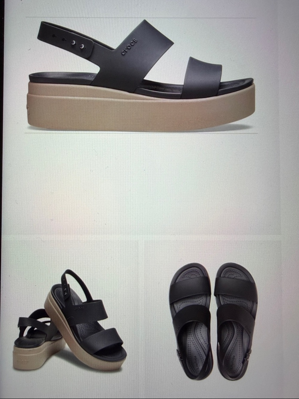 CROCS Brooklyn LiteRide Platform Sandals in Brown and Black - Picture 7 of 7